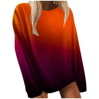Košulje za žene dugih rukava okrugli izrez za ispis bluza Jesen uzročni pulover vrhove