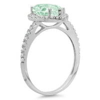2.38ct kruška zelena simulirana dijamant 14k bijeli zlatni godišnjica Angažovanje halo prstena veličine
