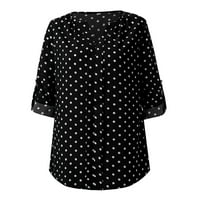 Ženska bluza s rukavima polka dot vrhove dame casual uredskog rada V rect majica Napomena Molimo kupiti jednu ili dvije veličine veće