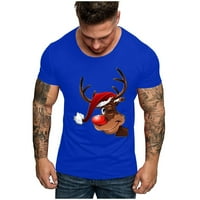 Clearsance božićna majica za muškarce kratki rukav majice za muške sredine Božić Santa Ispis Workout