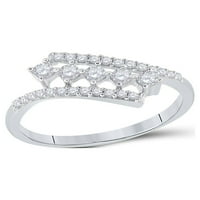 10kt bijelo zlato Ženo okruglo Diamond bypass modni prsten CTTW