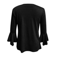 Elaililye Modne ugradbene košulje za žene V-izrez Graphic Print casual rukava sa majicama Bluze za majice