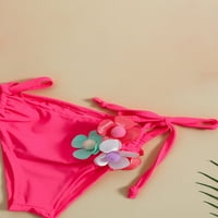 Codeop Dječje djevojke kupaće kovrče cvjetni dekor bikini set kupaći kostim