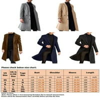 Tenmi muška jakna rever vrat kaput od kaputa od pune boje ležerni kaputinski kaputi crni m