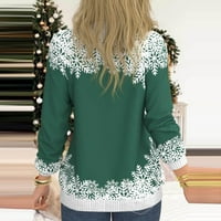 Ženski pulover Top pahuljica snjegovića print casual sportovi 3D Print Active Streetwear bluza Green