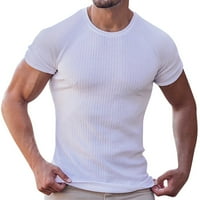 Muška majice mišićne majice Stretch kratki rukav O-izrez Bodybuilding Work TEE majice Muške jednostavne