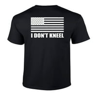 Patriotska zastava Ne kleknem političku majicu s kratkim rukavima za odrasle - mala crna