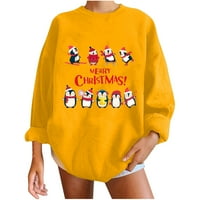 Božićne ponude Sretan božićni uniseks džemper od ispisanog pulover, jesenska zima smiješna tiskana dukserica