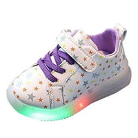 Veličina cipela za bebe za 4 godine, LED sportono svjetlo Bling Svjetlosne djece Theddler Tenisice Purple