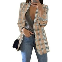Hesxuno Blazer jakne za žene Trendi plaćeni grafički ispisani kardigan kaputi Slim Fit s dugim rukavima