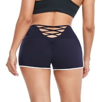 JUSFITSU ženske atletske joge kratke hlače Stretch plijenske kratke hlače za ženske kratke hlače visoke