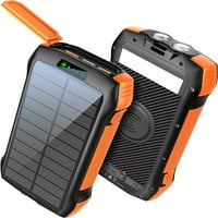 Solarna elektroenergetska banka za iPhone Pro MA - Prijenosni punjač 33500Mah QC3. 18W PD 20W Brzi punjenje, prijenosni punjač sa 10W bežičnim izlazima IP vodootporna 6W svjetiljka