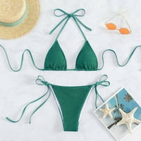 Yanhoo Womens bikini setovi dva rebrasta Halter kupaći kostim seksi niz brazilski kupaći kostimi trokut