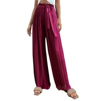 Ženske hlače Ležerne prilike Cvjetno tiskane ljetne plaže Visoko struk široke nogave hlače Jednostavne klasične pantalone
