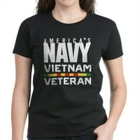 Cafepress - Američka mornarica Vijetnam Vetera - Ženska tamna majica