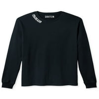 Daxton Premium Colorado Muškarci dugih rukava majica ultra mekani srednje težine pamuk, crna tee bijela