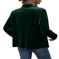 Ženske bluze Majica sa čvrstim ovratnikom tamnozelenom l