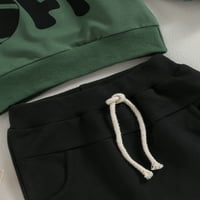SprifallBaby Baby Boy Fall Outfits Klasični fudbalski slovo dugih rukava Ispis dukserica + hlače postavljena
