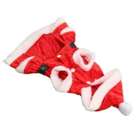 Dog Santa Cosplay haljina, prozračna dugmeta za zatvaranje zgušnjava dvostrana koraljnu runu Pet Božićne crvene haljine pere za zimsku XL