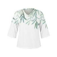 Act! Himinway Womens Ljetni vrhovi ženska majica Bluza Ležerne prilike labave majice Print V Tors Print