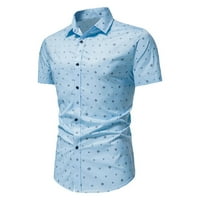 Sdjma muške košulje s kratkim rukavima s tamnim pričvršćujućih manžeta Ležerska modna majica Top bluza