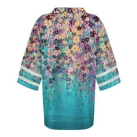 Scyooekwg rukav kardigani za žene lagana otvorena prednja kardigan labav fit bluza trendy cvjetni print