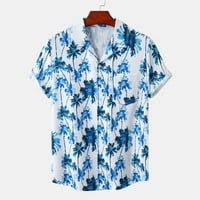Muška šarena gradijentna morska plovila The Shortwown T-Majica Ljetni kratki rukav labav gumb za bluzu