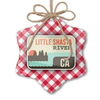 Božićni ukras SAD Rivers Little Shasta River - Kalifornija Red Plaid Neonblond