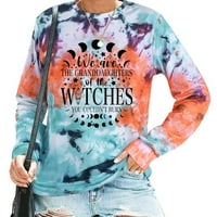 Ženske vrhove Dressy casual modni okrugli vrat rukav majica za tisak labavih bluza vrhovi Halloween