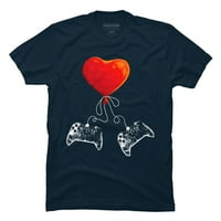 Video Gamer Heart Controller za Valentinovo Dječji dječaci Muške crne grafički tee - Dizajn od strane