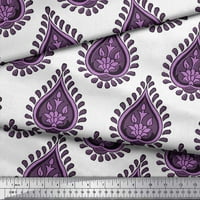 Soimoi Purple Rayon tkanina cvjetna blok Print tkanina sa širokim dvorištem