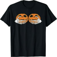 Skeleton ručna bundeva BRA kostim smiješan Halloween poklon majica crna 3x-velika