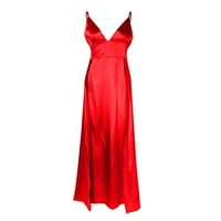 SHPWFBE Ljetne haljine za žene Maxi haljina kovanje površinskih vešalica Duboko V izrez BACKLESS Službena