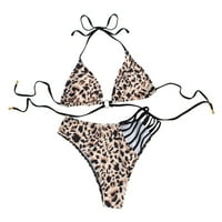 Ženski kupaći kostimi Ženski bikini Leopard set kupaći kostim Dvije punjene grudnjake kupaće plaže 614