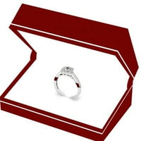 Dazzlingock Collection 0. Carat 18K Princess & Okrugli Diamond Ladies Halo Style Bridal Angažman prsten