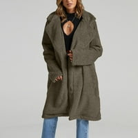 Jakne kaputi za žene topla zima skreću na ovratnik na dugim rukavima, puni tanki dugi kaput
