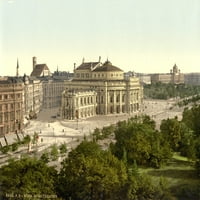 Beč: Burgtheater, C1895. Nugtheater u Beču, Austrija. Photochrome, C1895. Poster Print by