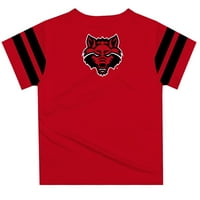 Mladi Scarlet Arkansas država Crveni vukovi Stripes majica