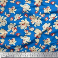 Soimoi Moss Georgette tkanina Magnolija cvjetna dekor tkanina tiskano dvorište široko
