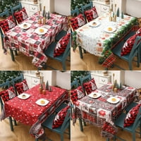 Božićna stolna krpa, vodootporni pravokutnik stolnjak, izdržljiv i dekorativni poklopac stola za odmor