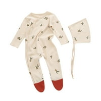 Baby Boys Girls Sleep odjeća Romper s dugim rukavima Grafički print Foot BodySuit kombinezon PAJAMAS