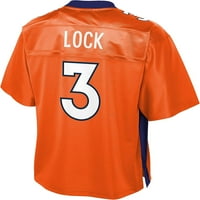 NFL_ PRO Line Muška dizalica Drew Lock Orange Denver Broncos_ Logo Jesey igrača