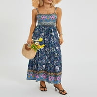 Gwiyeopda ženske ljetne cvjetne maxi haljine bez rukava s rukavima s rukavima s rukom duge haljine s