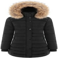 Bodilover, Ženska, zimska rakija naduvano kratki kaput plus size s uklonjivim kapuljačom i patentnim zatvaračem FAU, crni, m