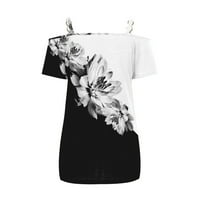 FVWitlyh T majice za žene nose žene tiskane majice ljetni kratki rukav sa ramena vrhunska elegantna