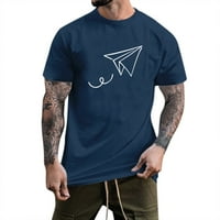 Mornaričke muške grafičke majice muško ljetno casual papir ravnina ispis majica bluza s kratkim rukavima