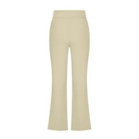 Royallove casual pantalone Ženske naslagane hlače s malim strukom Slim Fit Solid Color Flare Hlače Workout Yoga Atletska hlače Lounge odjeća