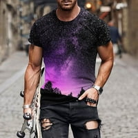 Novelty grafičke košulje za muškarce, 3D zvjezdica Print majice kratkih rukava Casual CrewNeck Lagana