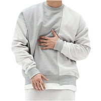 Muški povremeni patchwork modni okrugli vrat toplo pulover Duks bluza Muški zazor dugih rukava za odmor
