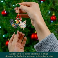 Božićni šal ukrasi Božićno ukrašavanje drva Božićni ukras personalizirani proizvod za porodični šal pileći sova ptica
